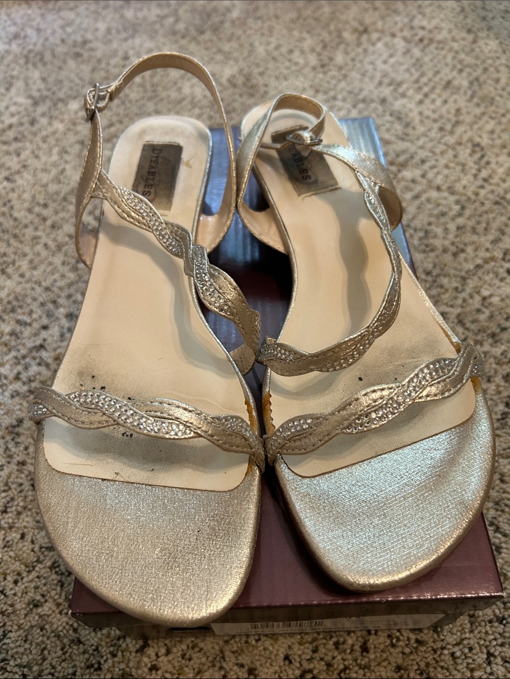 Metallic Gold Women's Strappy Slingback Sandals